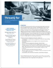 ThreatQ for Threat Intelligence Analysts